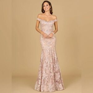 LARA OFF SHOULDER MERMAID BEADED GOWN
